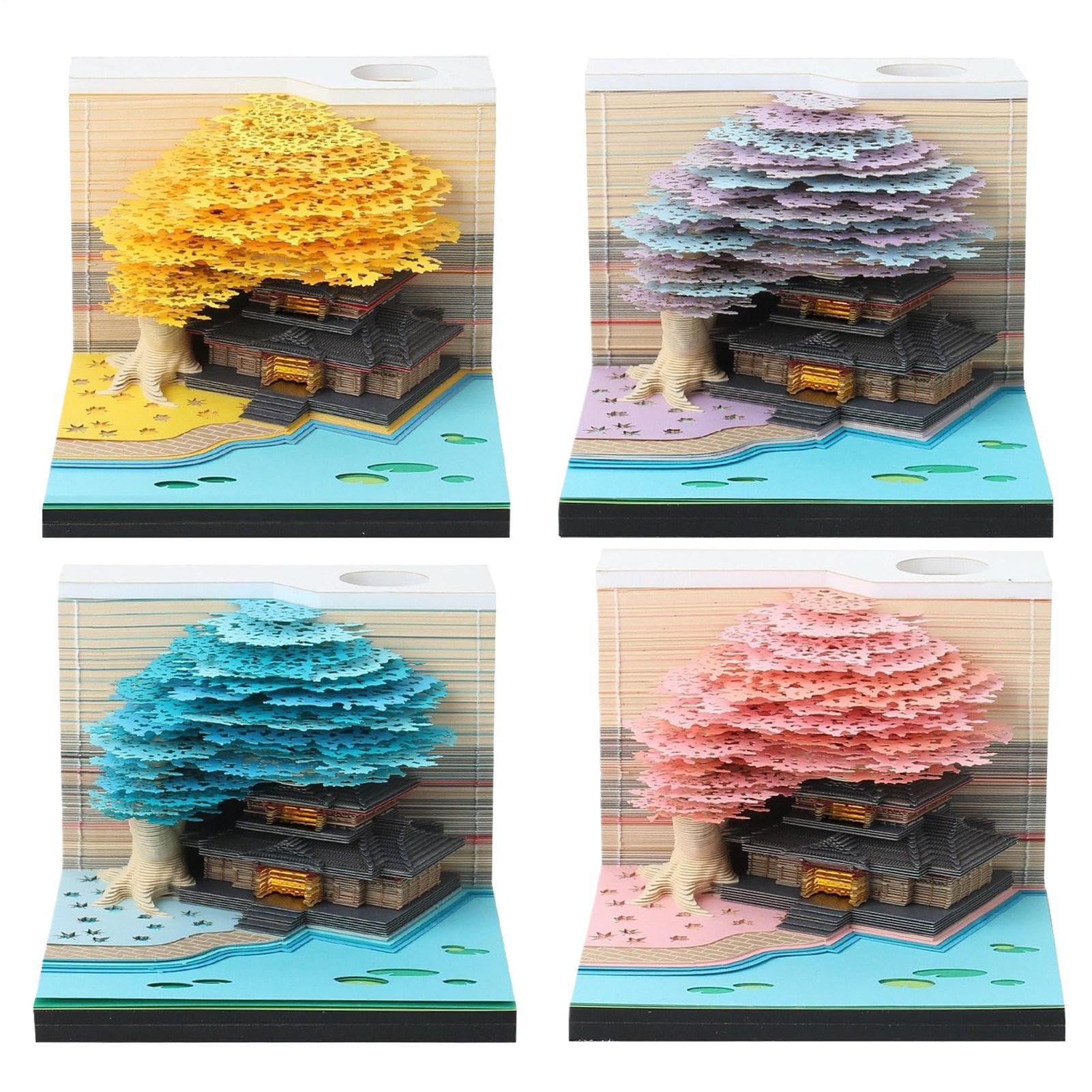 Calendario 3D Blocco Note e Memo Artistico Luminoso Design Albero Casa