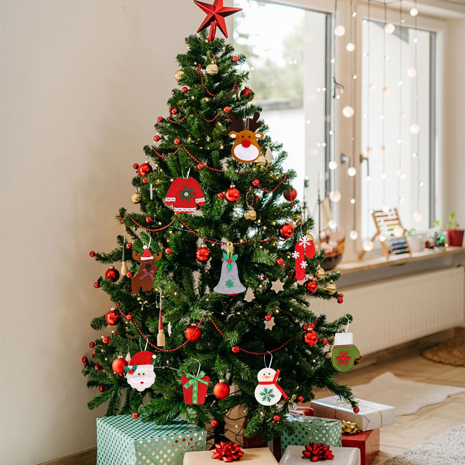 Amazon.co.jp: フェルト クリスマス オーナメント 9個セット 可愛い