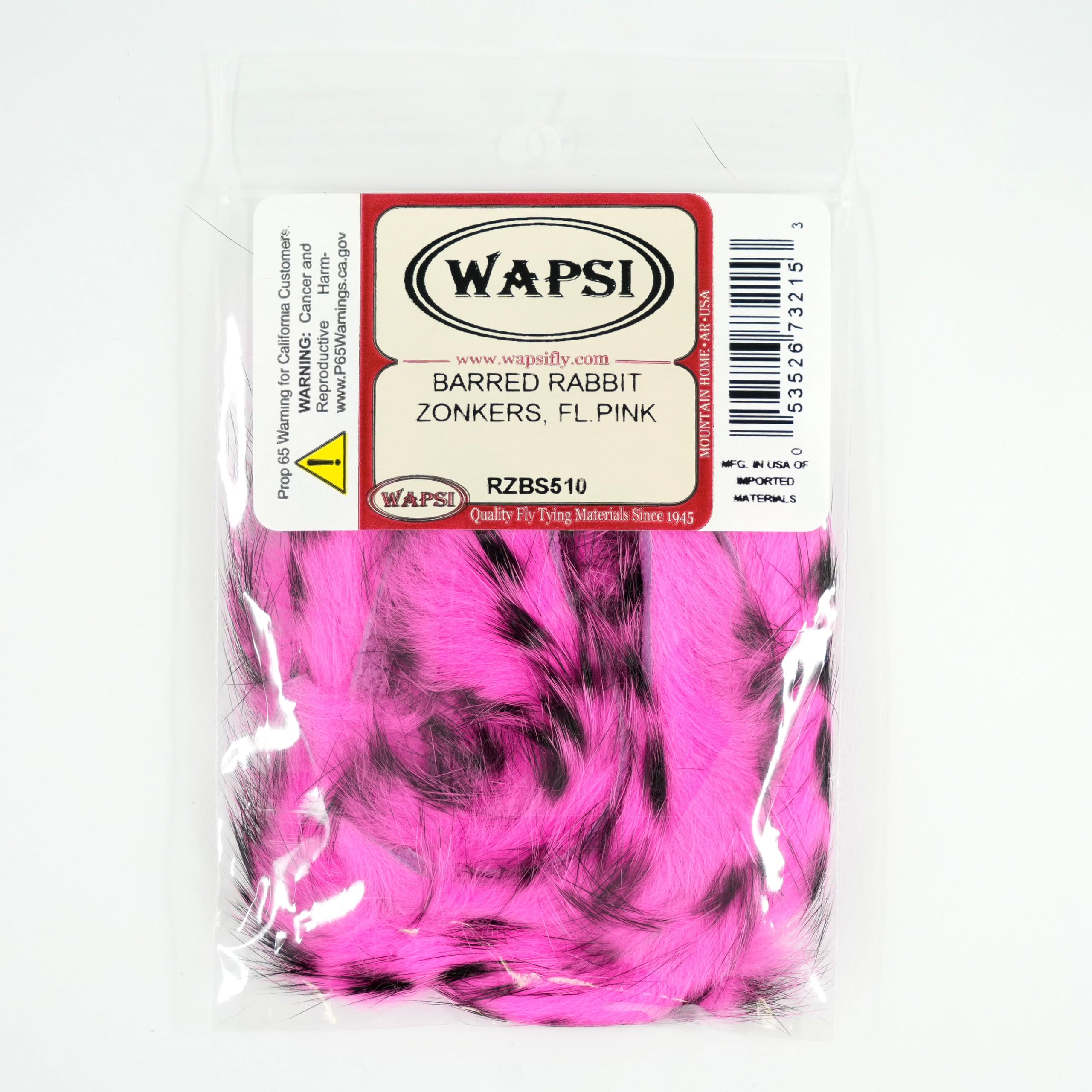 Barred Rabbit Zonker Strips, Fl. Pink