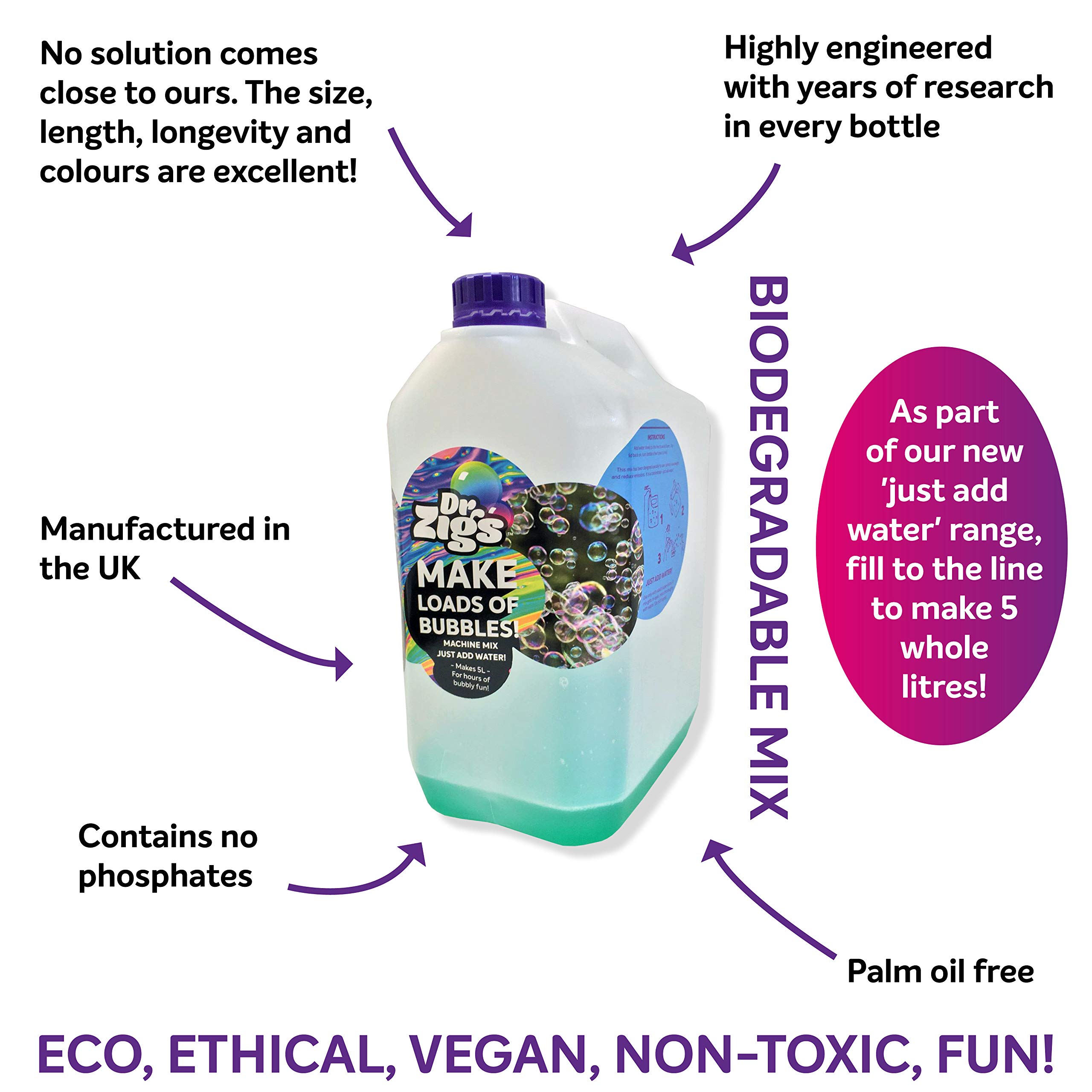 DR ZIGS ECO BUBBLE MACHINE MIX New Innovative Concentrate