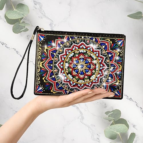 Miniatura 7 de Geyoga 2 unidades de monederos de pintura de diamantes 5D DIY diamante pintura bolso de mano arte diamante bolso de mano bolsa de mano para mujeres