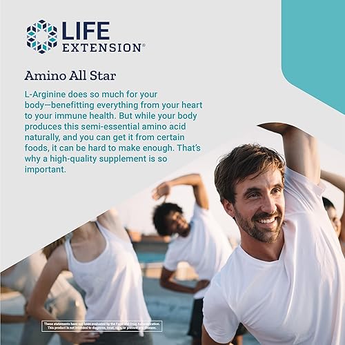 Miniatura 5 de Life Extension Cápsulas de L-Arginina - Suplemento de L-Arginina para hombres y mujeres con vitamina C - para apoyo del sistema inmunológico y salud
