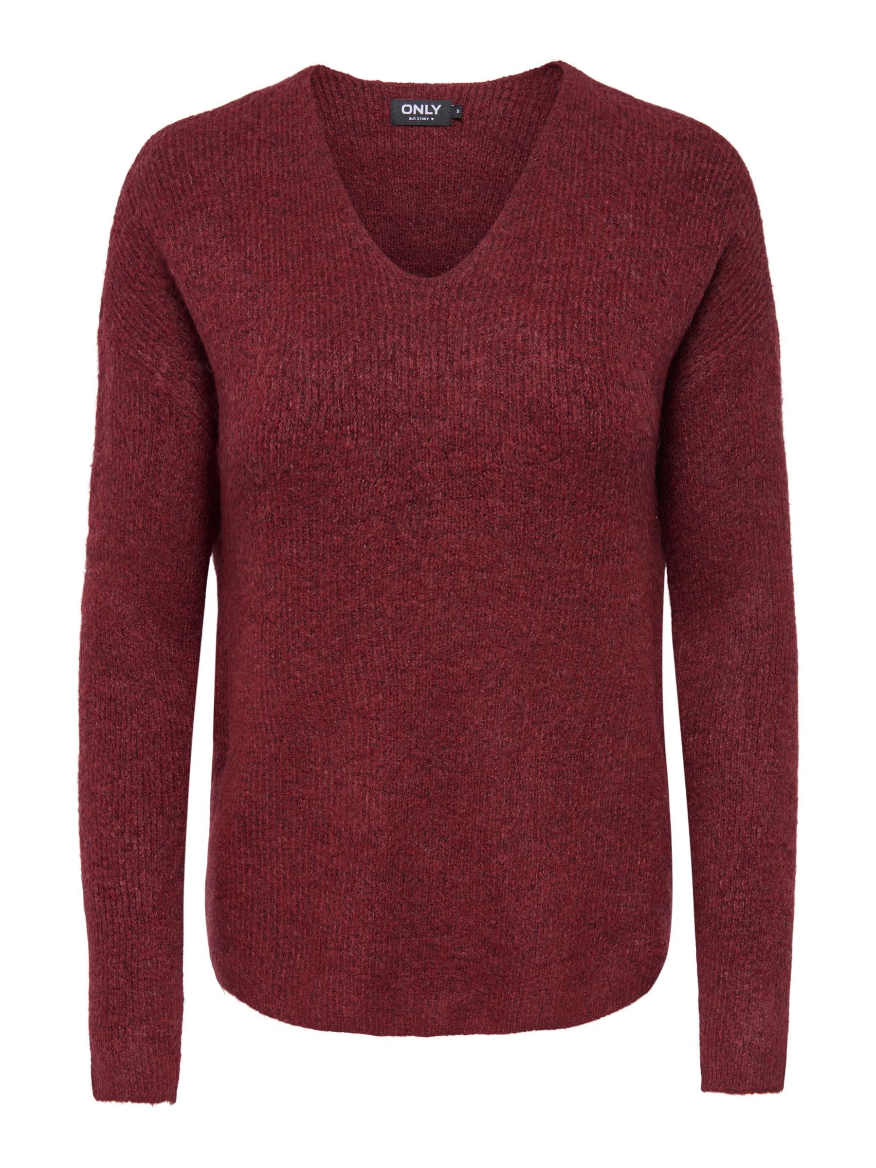 ONLY Damen Onlcamilla V-Neck L/S Pullover KNT Noos Pullover (1er Pack)