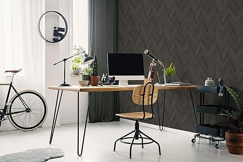 Miniatura 1 de Transform Papel tapiz de madera de espiga gris oscuro