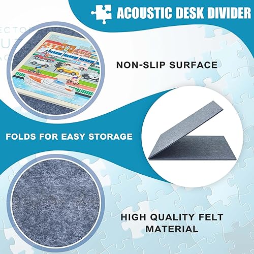 Miniatura 3 de Tablero de rompecabezas de 2000 piezas de 45.7 x 30.7 pulgadas, alfombrillas plegables de fieltro con 6 bandejas portátiles de clasificación de