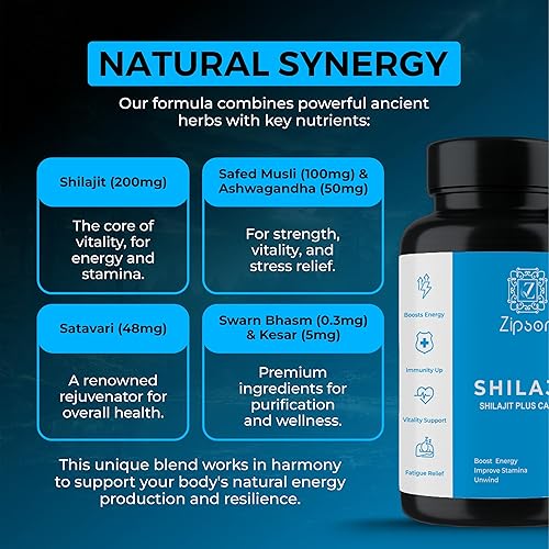 Miniatura 7 de Shilajit Plus Cápsulas de apoyo energético natural, 90 unidades, con apoyo inmunológico,