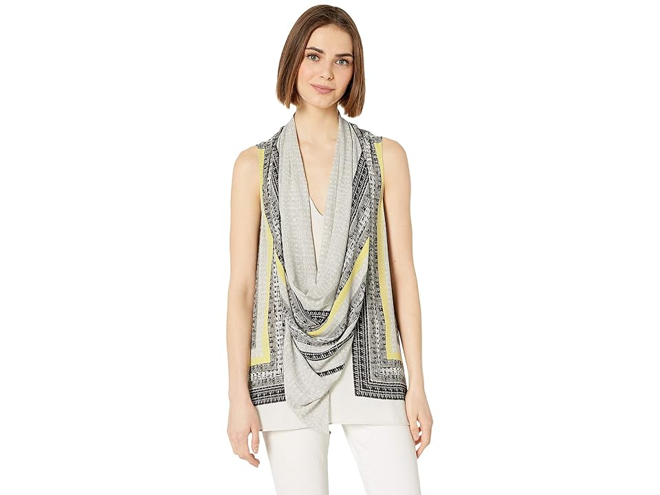 

BCBGMAXAZRIA Cowl Neck Tunic Top (Textured Stitich Scarf/Black) Women's Clothing, Multi
