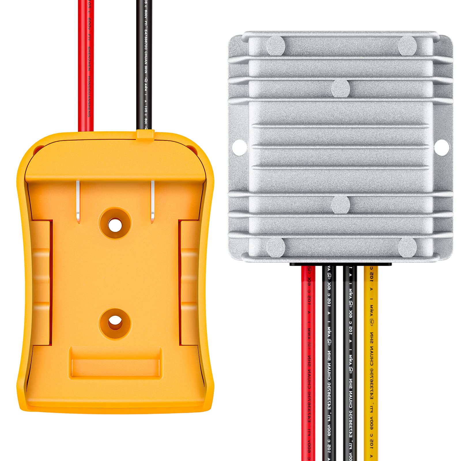 VibitVoltage Reducer Converter & Power Wheel Adapter for Dewalt 24 V Lithium Battery 24 V to 12 V Step-Down Voltage Transformer 180 W DC Inverter Regulator for Golf Cart RC Car Truck Light & DIY