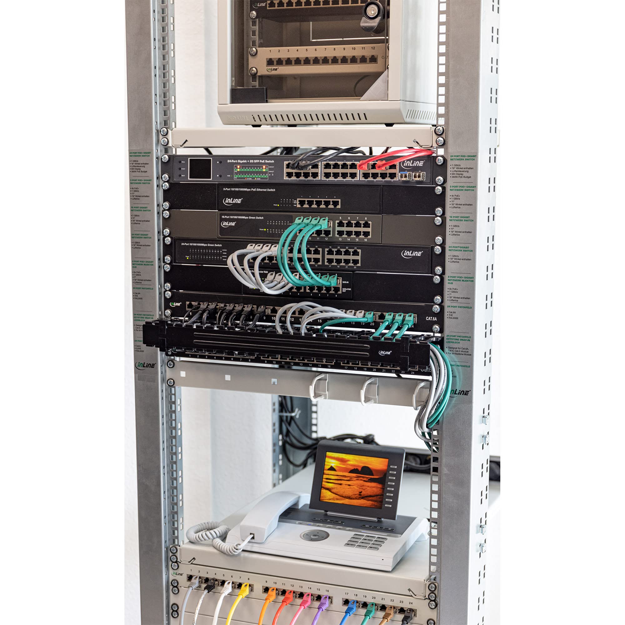 InLine® 19 inch Cable Manoeuvring Panel for Computer Cable Management 1HE, RAL 9005, Black - Image 3