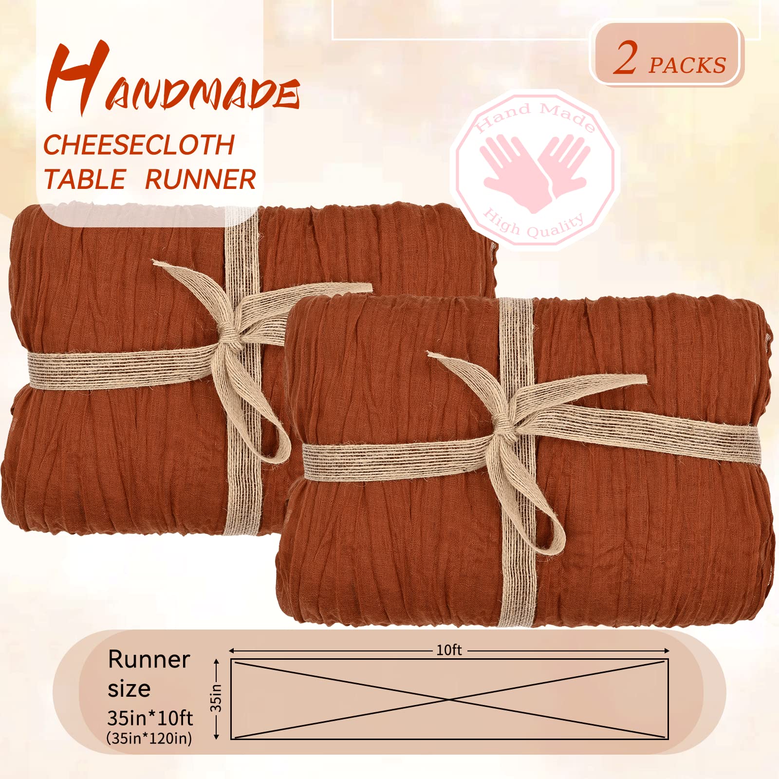 Oranje Gaas Doek Servetten Set van 20 Rustieke Handgemaakte Katoenen Servet 30X30cm Voor Bruiloft Diner Baby Shower Tafel Decoratie