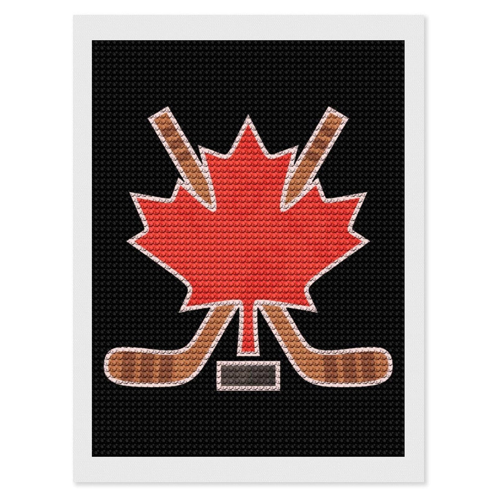 Nclqvjxzkhw Style Canada Maple Hockey Diamond Art Painting For Adult Round Diamonds Pictures Arts Crafts Home Wall Decor 12"X16"