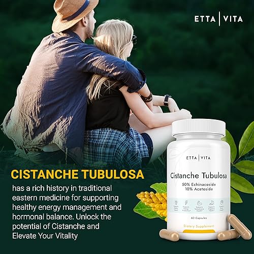 Miniatura 4 de Cápsulas Potentes de Cistanche Tubulosa (500 mg) Respuesta al estrés, Estado de ánimo y apoyo al cortisol (2 veces potente 50% equinacósido/10%