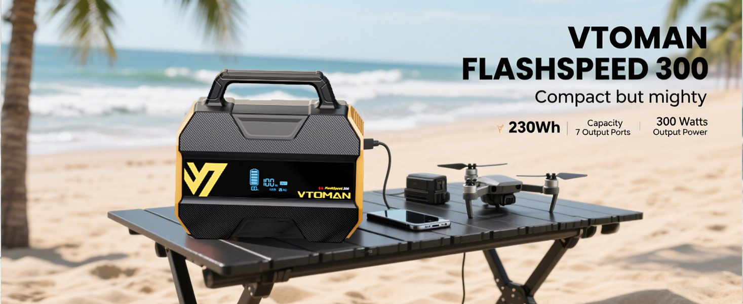 VTOMAN FlashSpeed 300 Portable Power Station Up to 600W Output