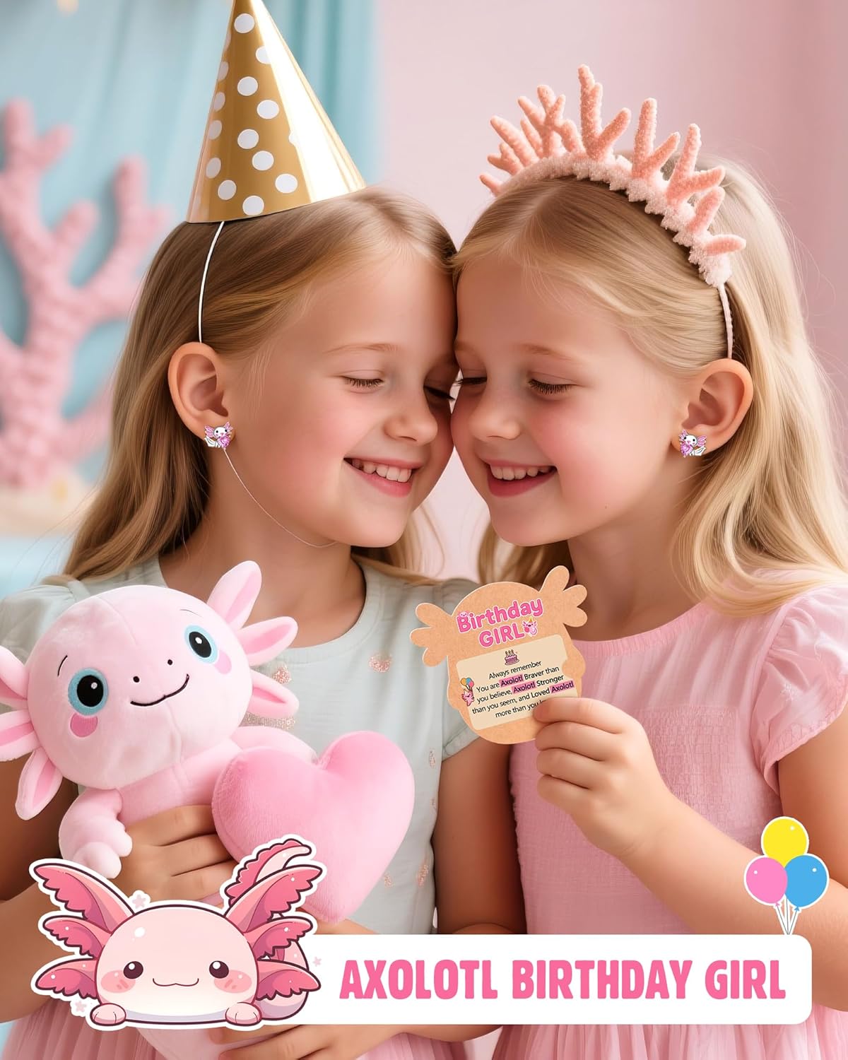 A Lotl of Love – Axolotl Stud Earrings for Girls Christmas Valentines Birthday Gifts - Image 5