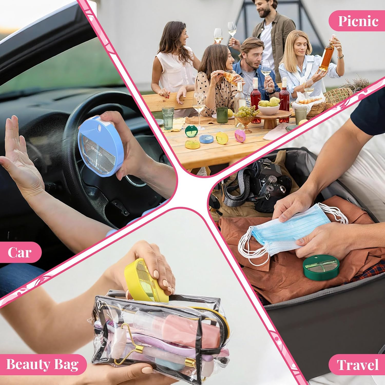 6 Pcs Hydrating Mini Hand Sanitizer Spray 1.21 Fl. oz Pocket Hand Sanitizer Spray Travel Size Portable for Daily Use Mother's Day Friends Family Teachers Staff Employee Appreciation Gifts