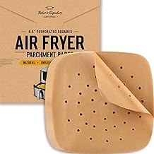 Bamboo Steamer Liner, 8.5" Air Fryer Parchment Paper Liners Sheets – 220pcs Unbleached Bamboo Steamer Basket Liners – Easy Cleanup, Will Not Burn or Curl, Non-Toxic & Volume Pack by Baker’s Signature