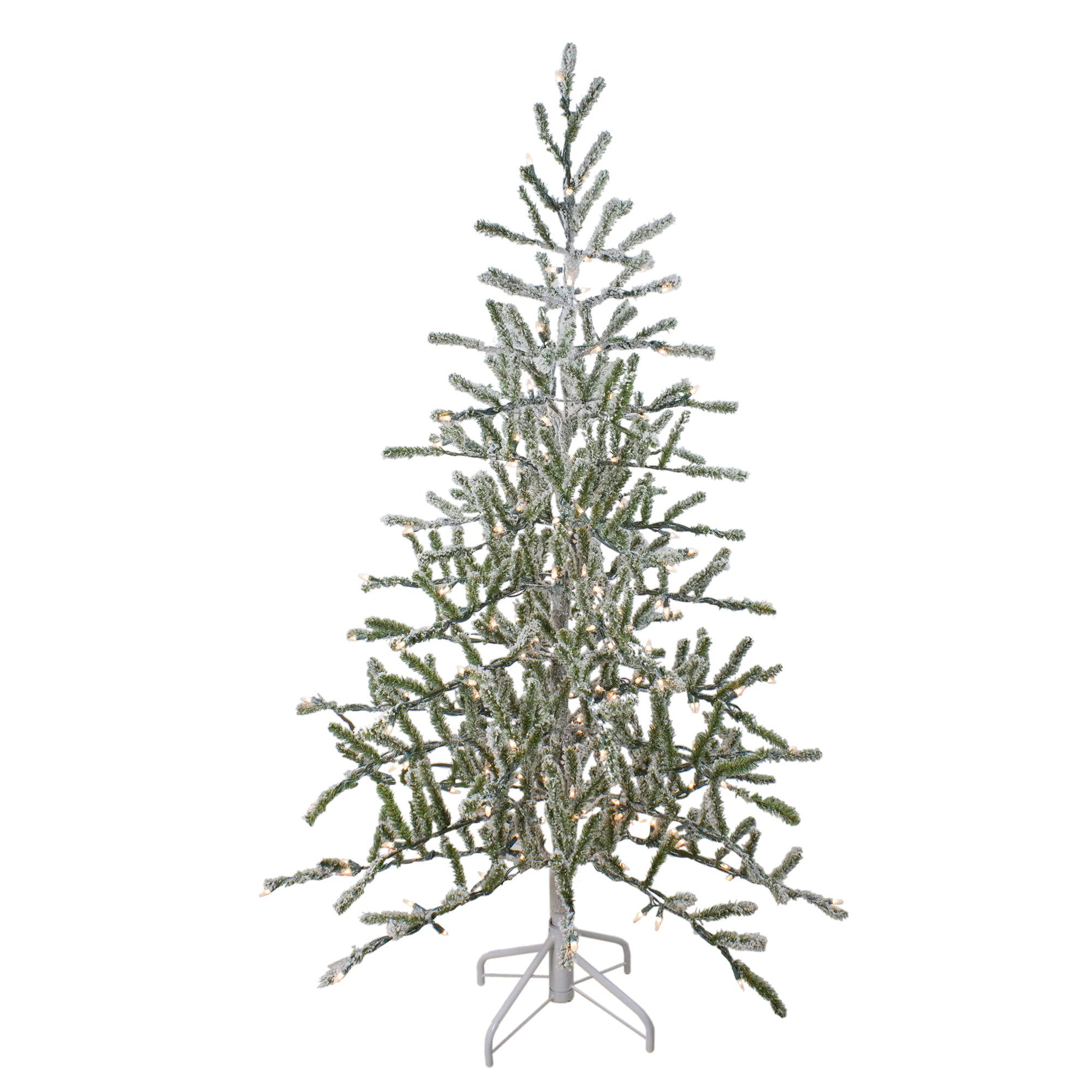 Northlight 5' Pre-Lit Medium Flocked Alpine Twig Artificial Christmas Tree - Warm White Lights
