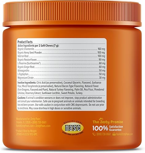 Miniatura 48 de Zesty Paws Calming Chews for Dogs Composure & Relaxation for Everyday Stress & Separation Peanut Butter 90 Count