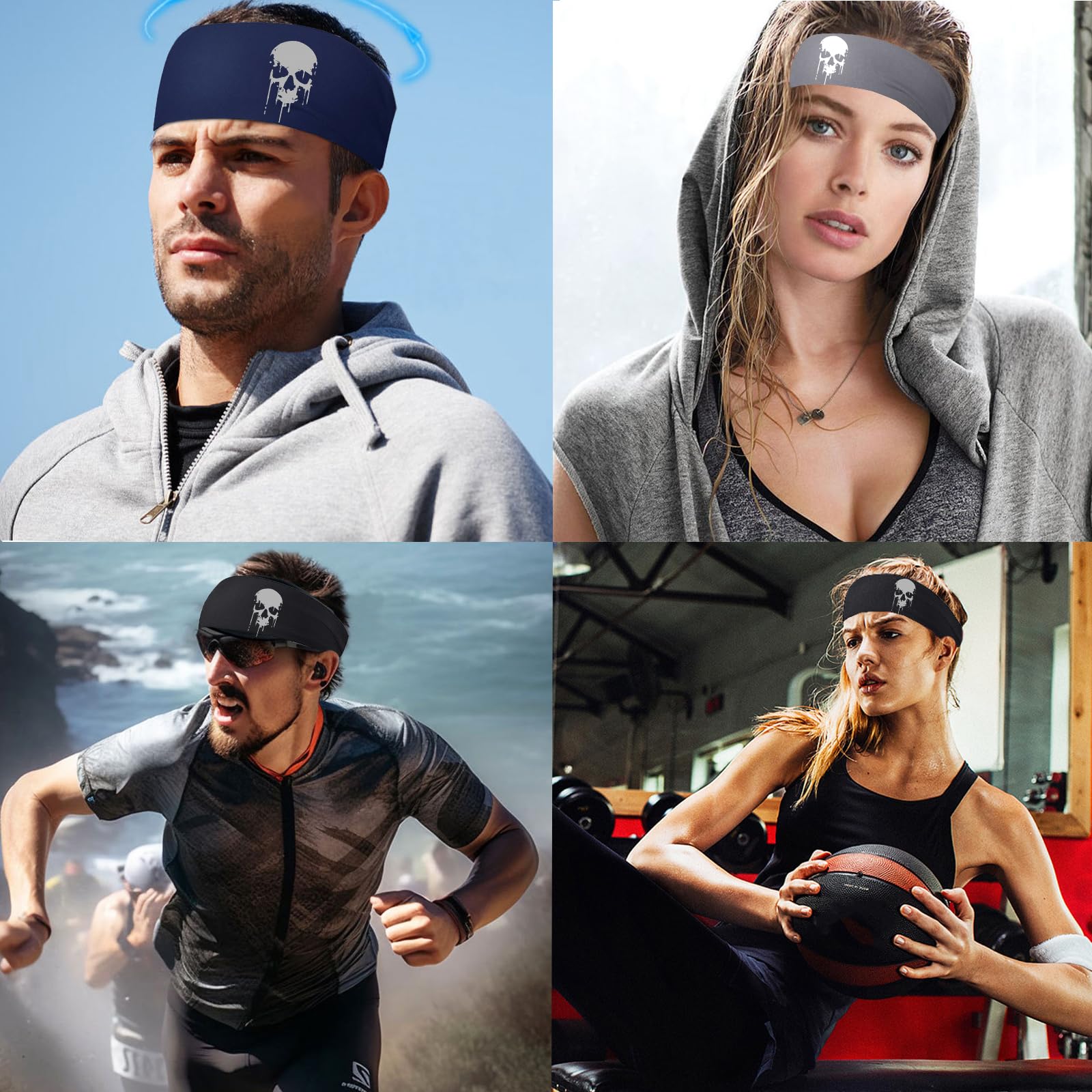 3 diademas deportivas para hombre, bandas de sudor para hombres y mujeres