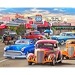 Springbok\'s Classic Car Show 1000 Piece Puzzle for Adults Showcases Hot Rods and Classic Cars in All Their Colorful Glory. - Made in The USA