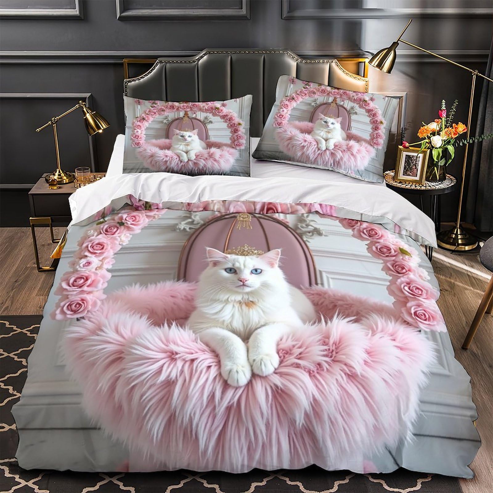 Parure de lit microfibre facile à laver et résistante pour literie double fille