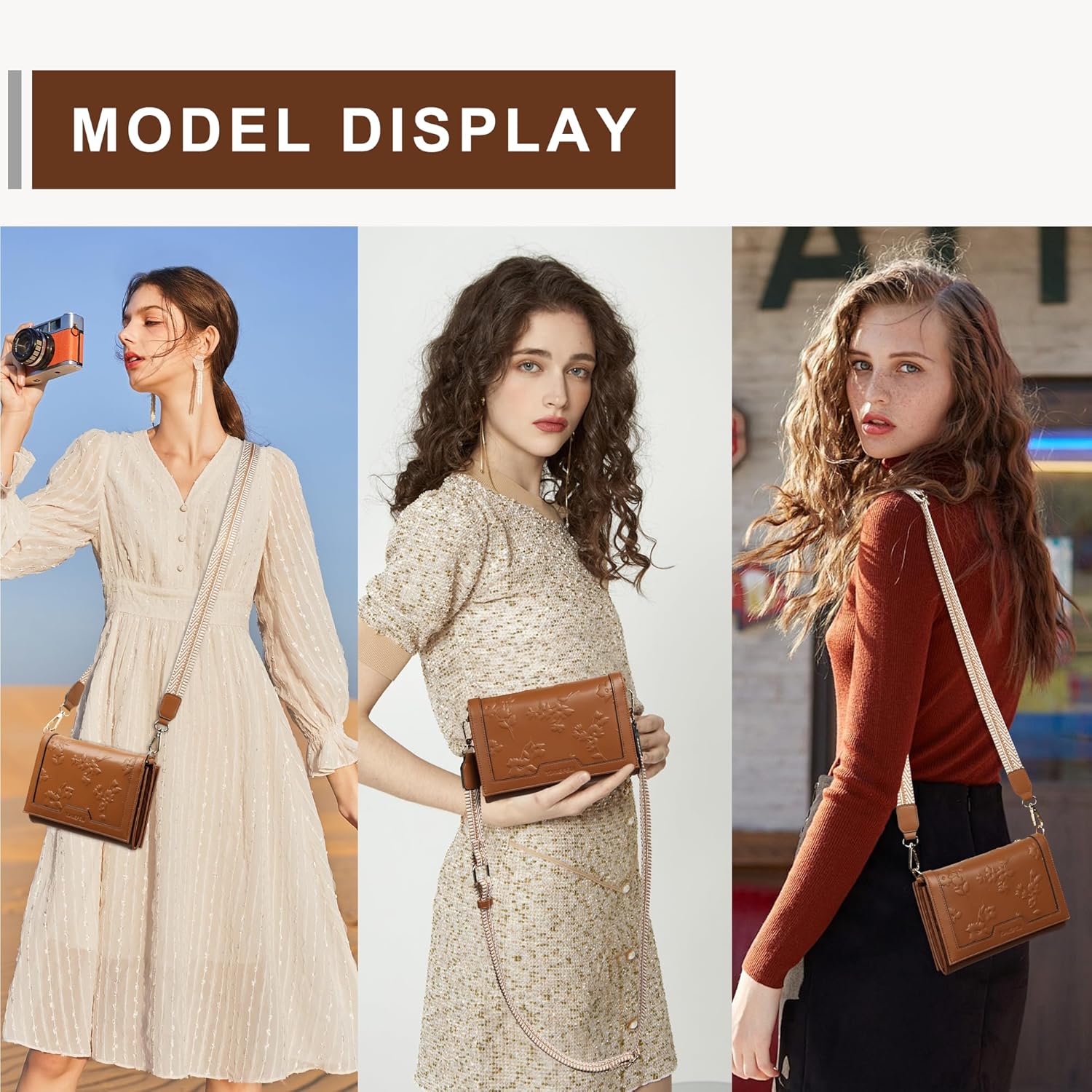 Crossbody Bags for Women RFID Vegan Leather Small Phone Passport Holder Travel Wallet Shoulder Purses for Ladies Handbags - Image 2