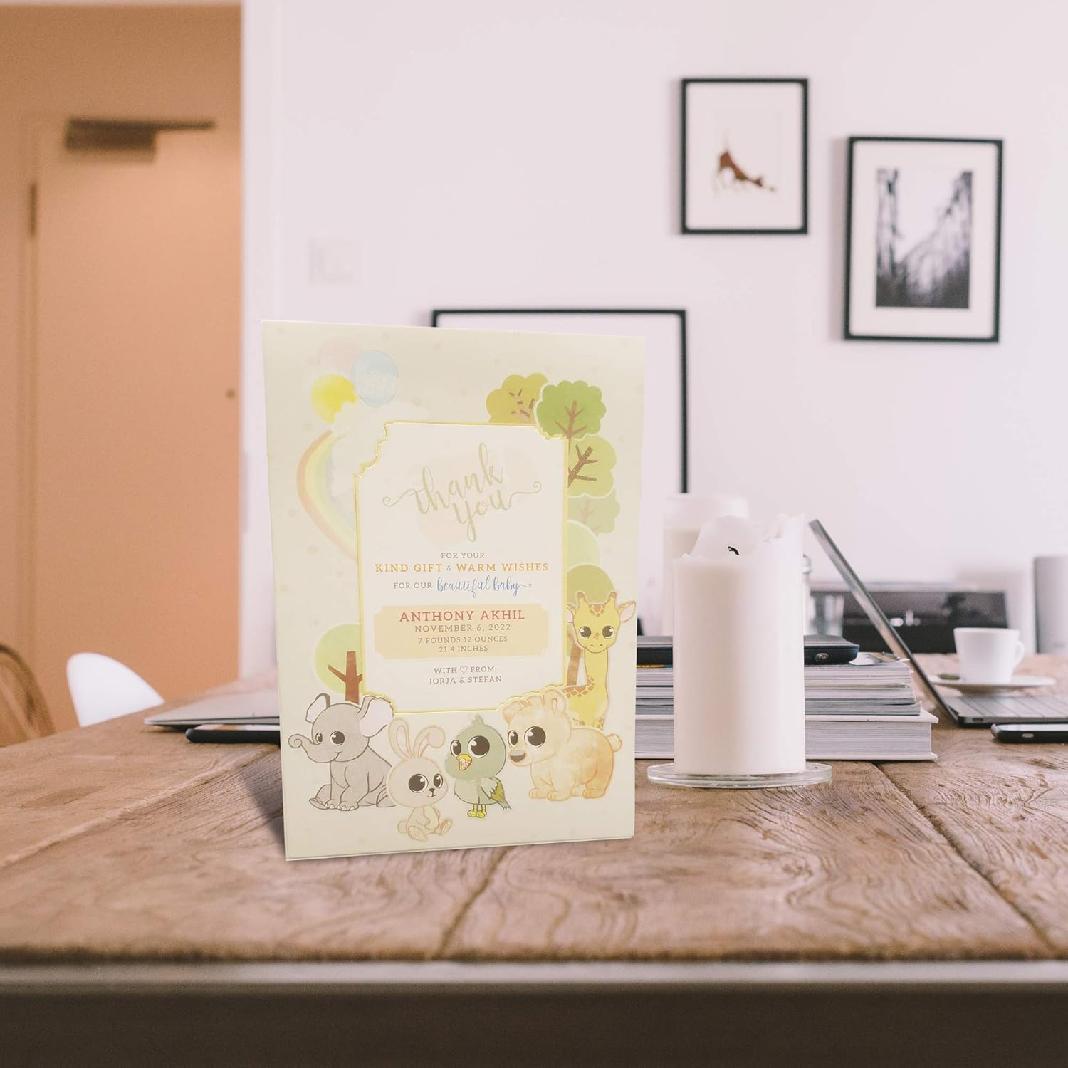 Personalized 2-in-1 Warm Wishes Baby Shower Thank You's & Photo Frames w/Envs by TimeFrames, as low as $2.80 ea, 4.75 x 6.75 in, 24/36/48/72 ct.