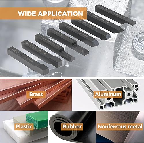 Miniatura 5 de Juego de 8 brocas HSS de 38 pulgadas para torneado y enfrentamiento, endurecido, pre-molido y afilado, para bricolaje, hobyst y maquinista de taller