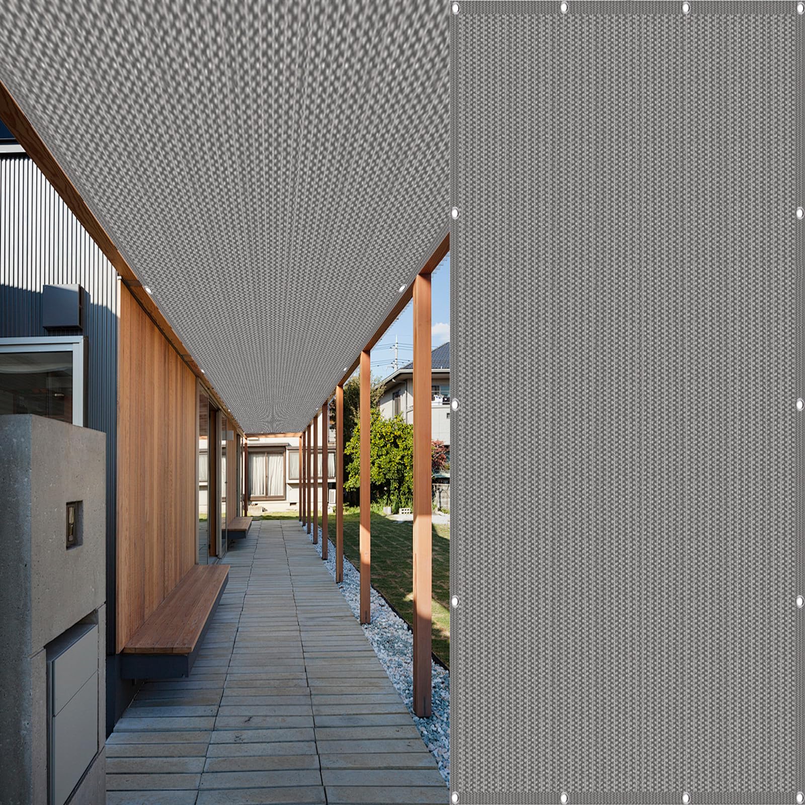 Voile ombrage 300 x 1000 cm respirant : fini la chaleur étouffante du balcon