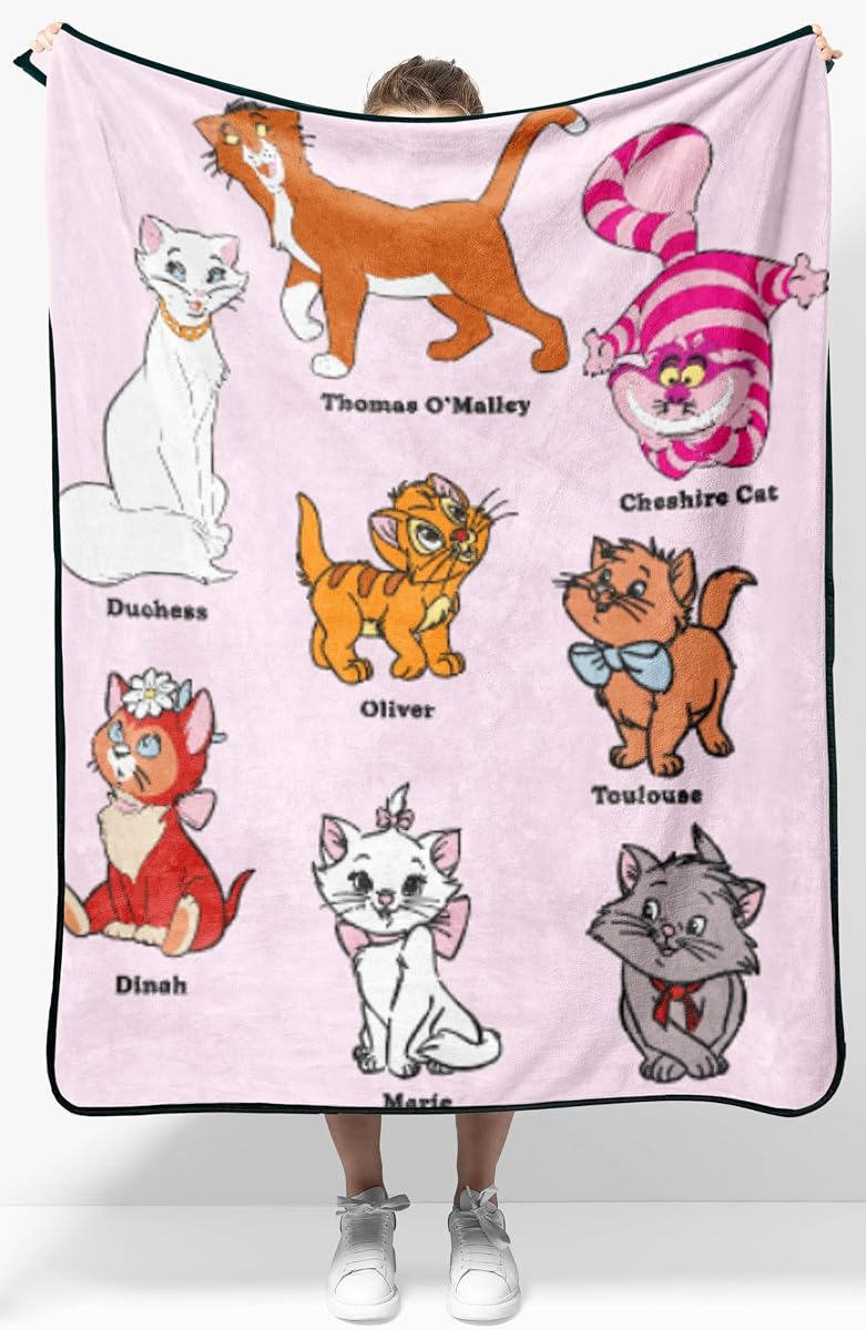 Jay Franco Manta de felpa para niños – Manta de forro polar suave y acogedora para decoración de dormitorio y sofá, producto oficial, rosa – Disney Cats, 40 x 50 – manta de viaje