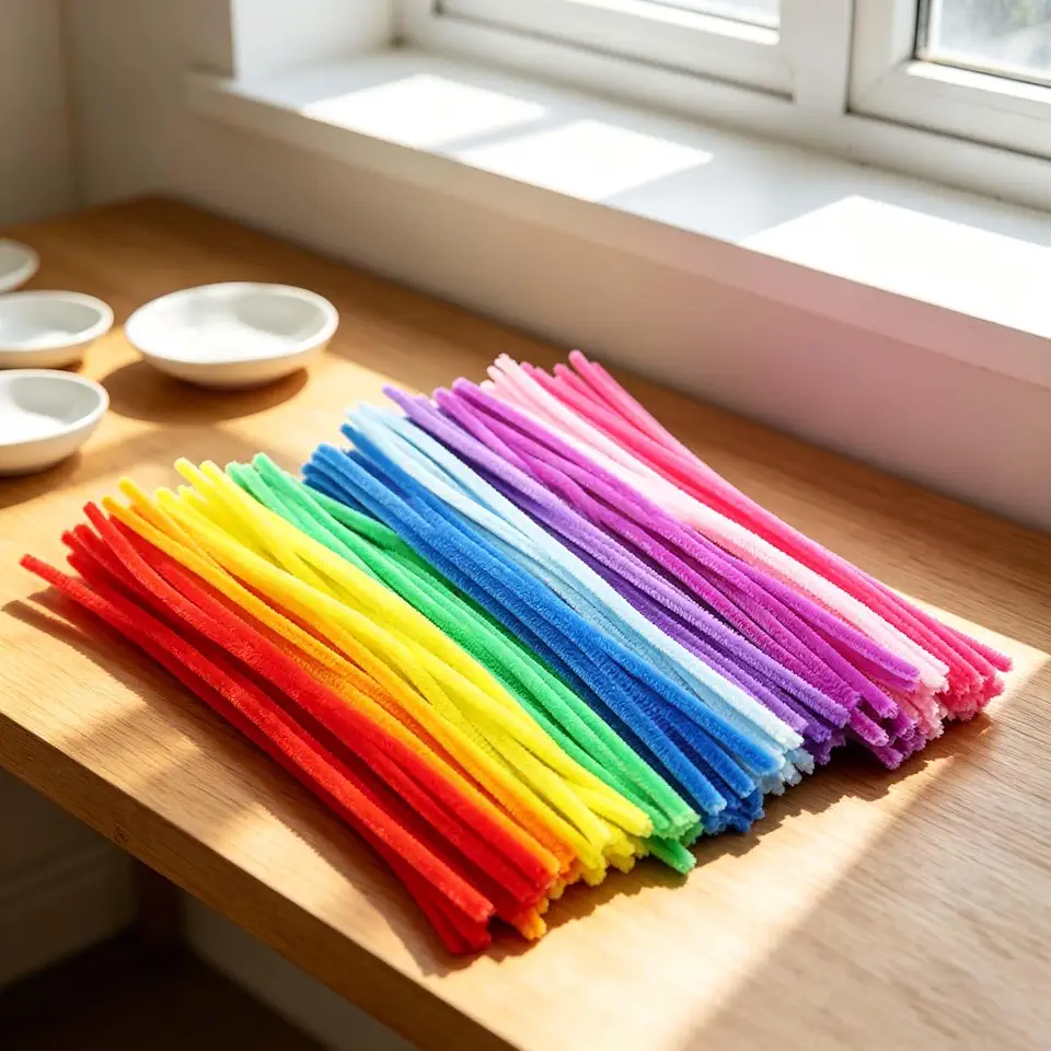 10 Color Multicolor Pipe Cleaners 300mm Long 100 Pieces Assorted Bright Craft Stems for DIY Art Projects and Decoration Making