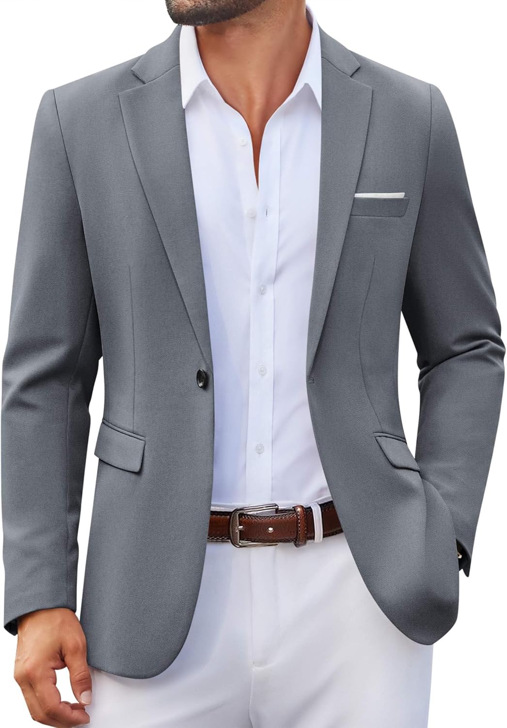 COOFANDY Men's Casual Blazer One Button Sport Coats Lightweight Suit Jacket