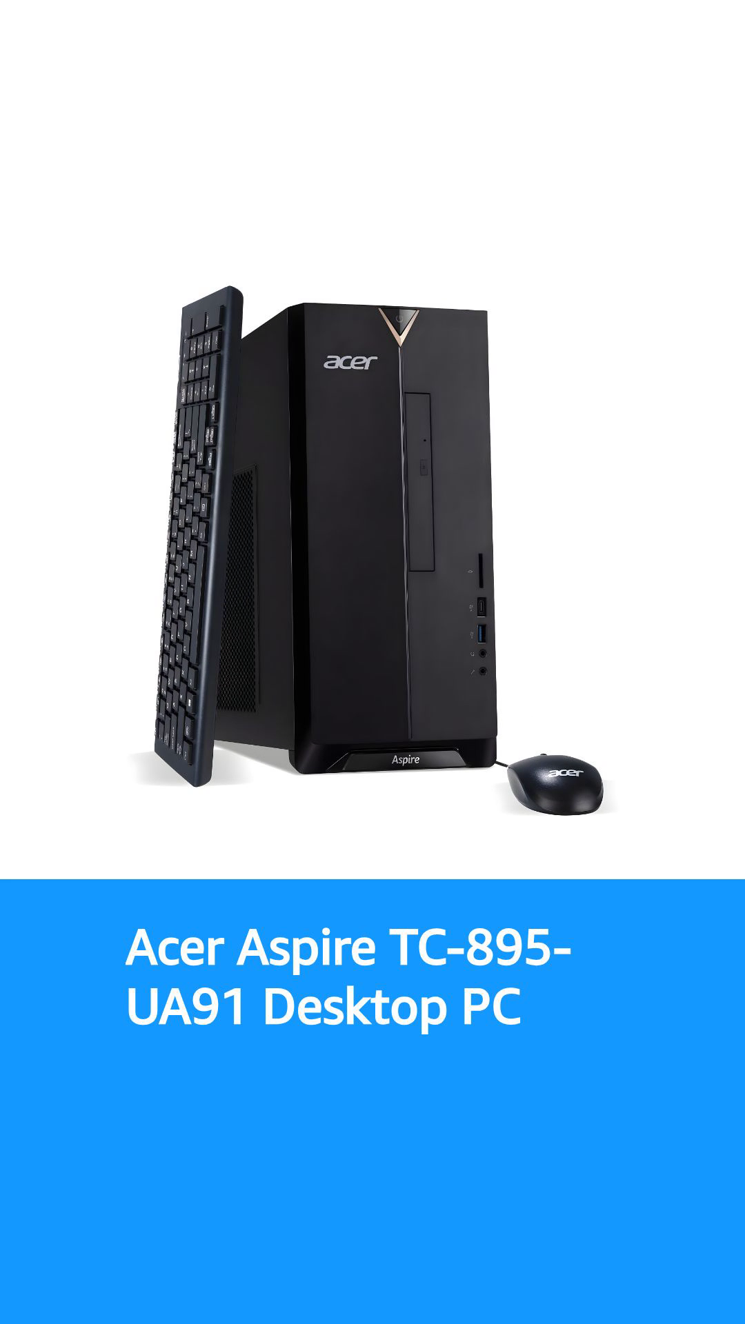 Acer Aspire TC-895-UA91 Desktop, 10th Gen Intel Core i3-10100 4