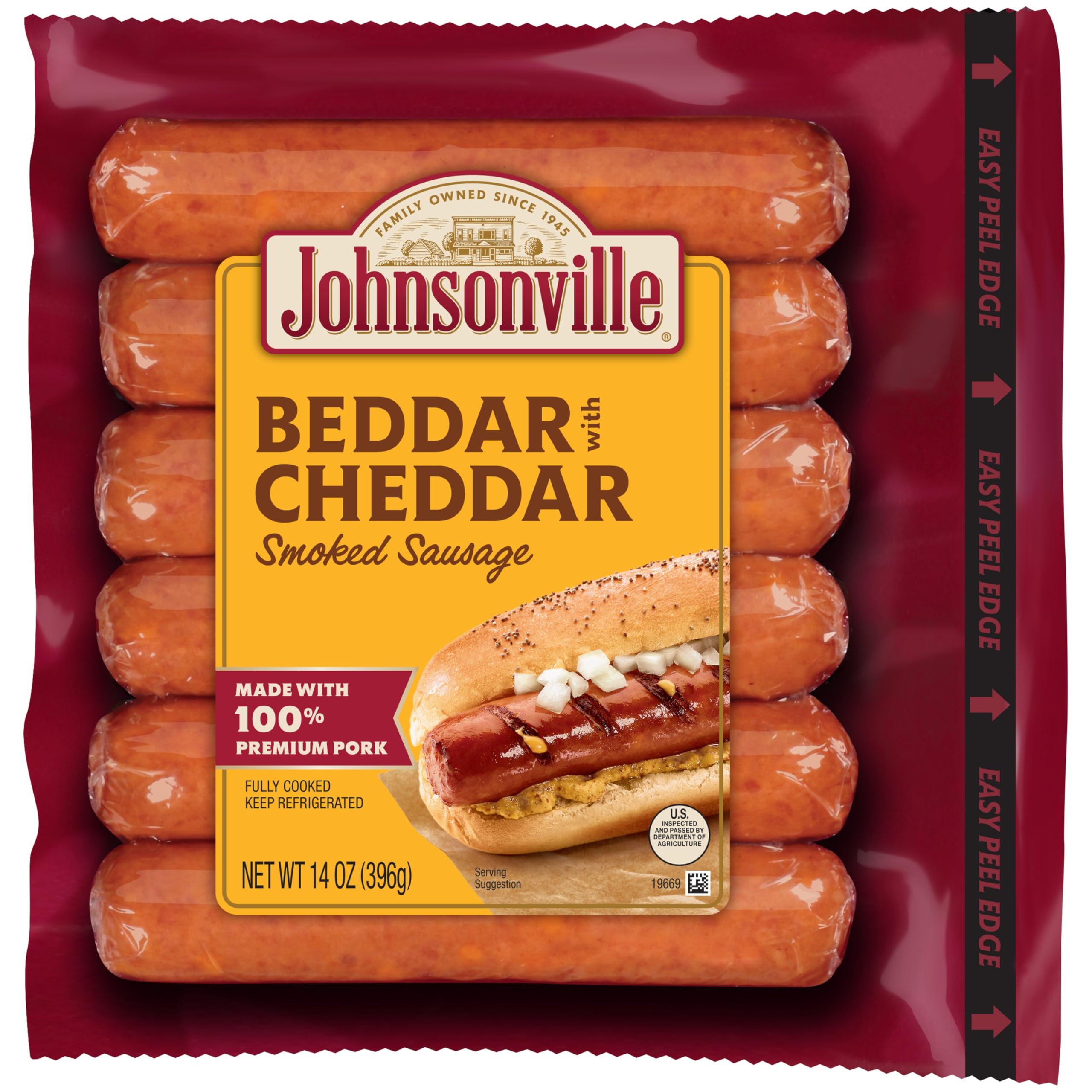 Johnsonville Beddar with Cheddar Smoked Sausage, 6 Count, 14 oz