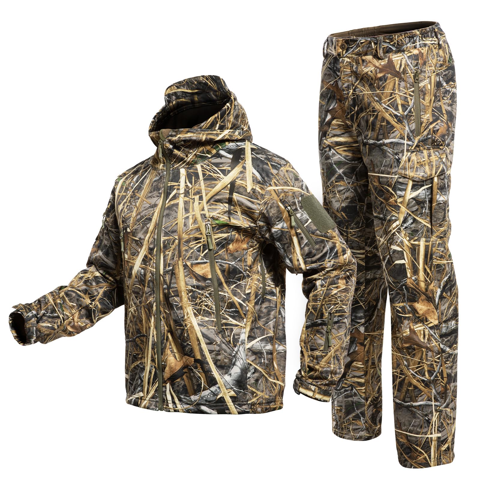 YEVHEV Quiet Hunting Clothes Suit Clothing Gear Camouflage Hoodie Jacket Pants