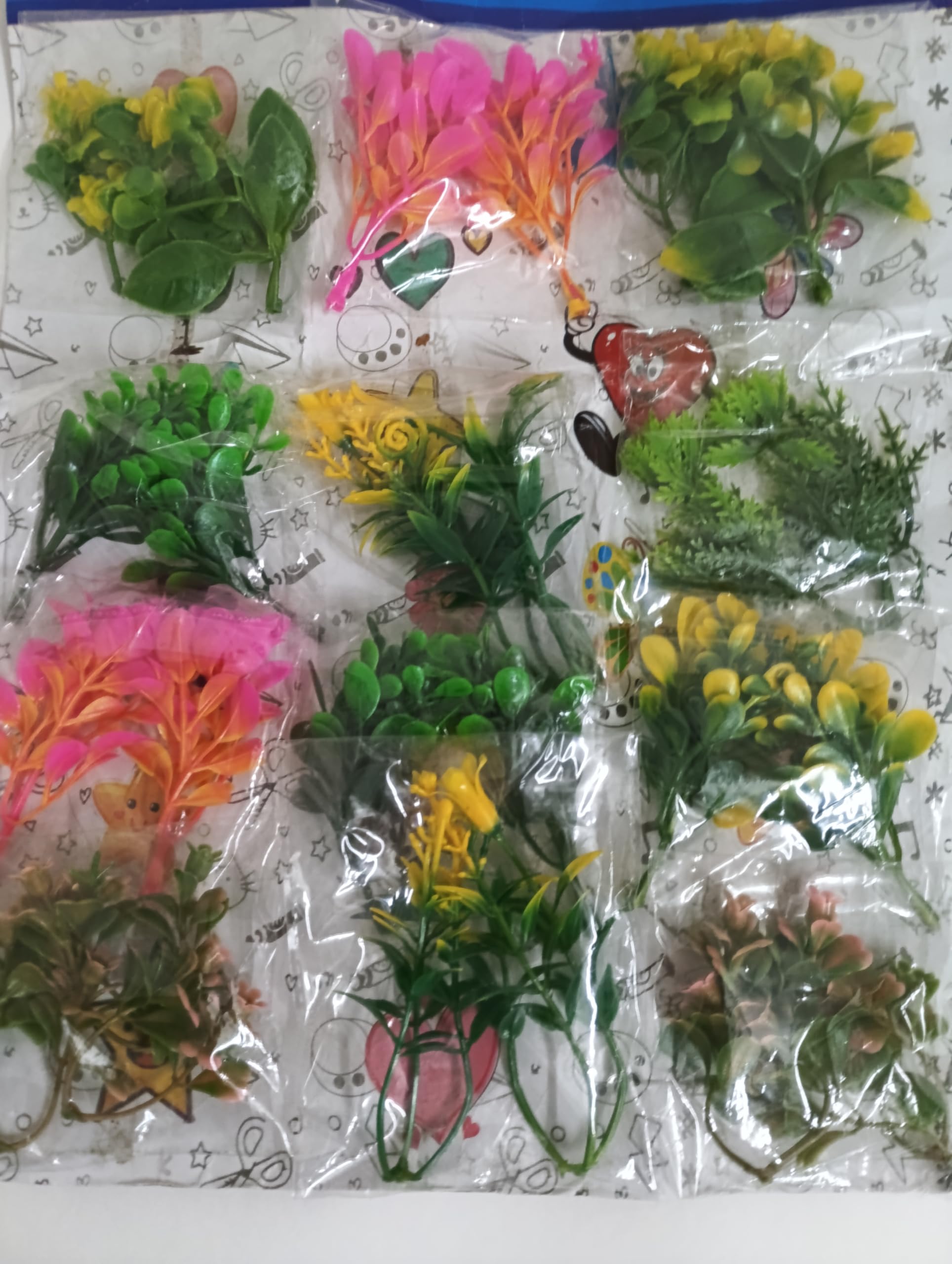 Chuz N Pick Artifical Mixed Plant Set for art and craft decoration, School project, House Decoration (24 Pieces,random desine)