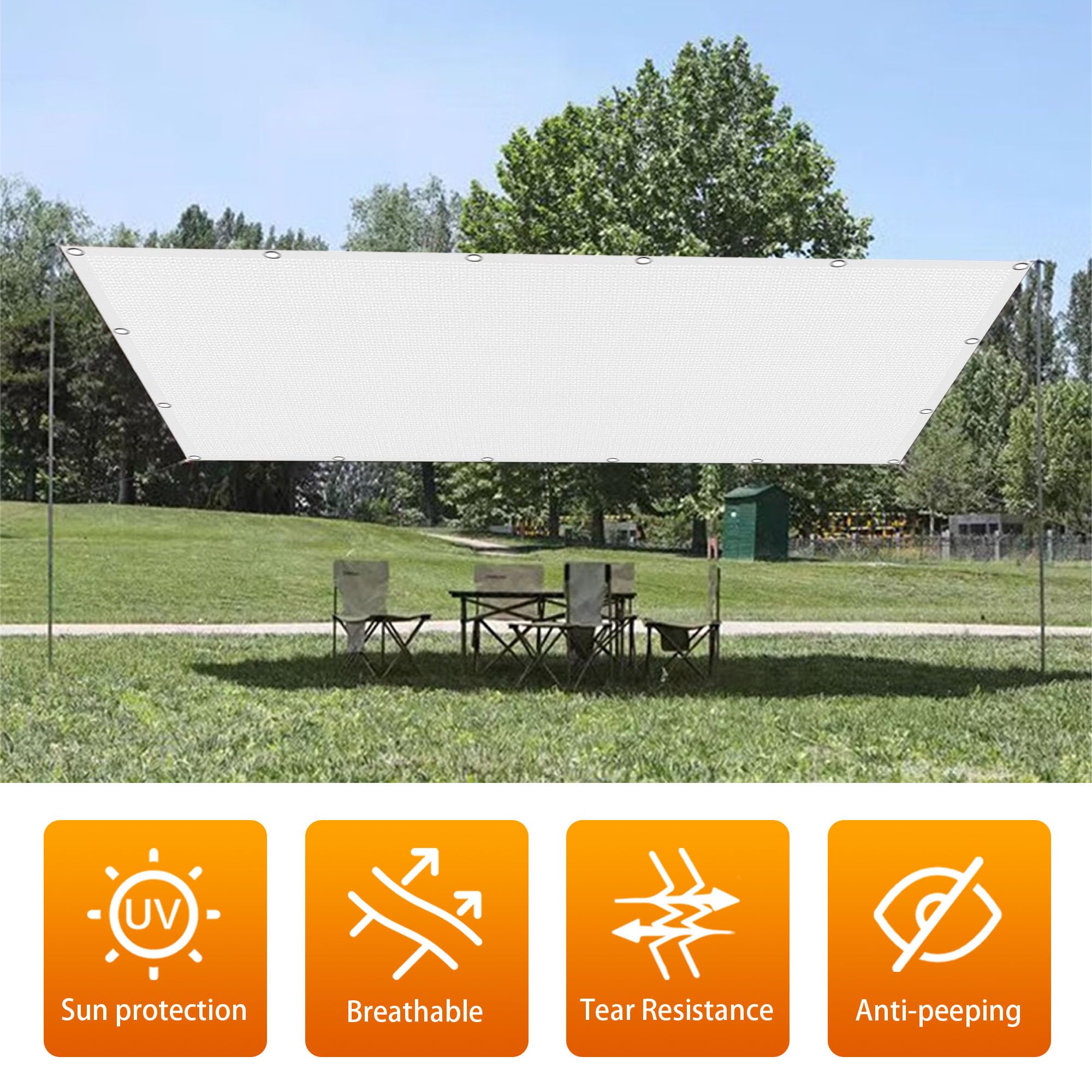 Toile d'ombrage de Serres 1 x 8 m Protection Solaire Brise Vue de Jardin Plusieurs Tailles pour Serre Jardin Couverture Potager Terrasse, Blanc