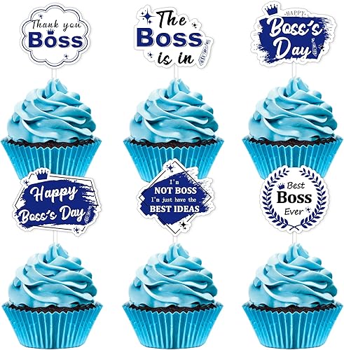 Suministros de fiesta para el día del jefe, adornos para magdalenas, 6 mejores suministros de fiesta de jefe, decoraciones para magdalenas, regalos