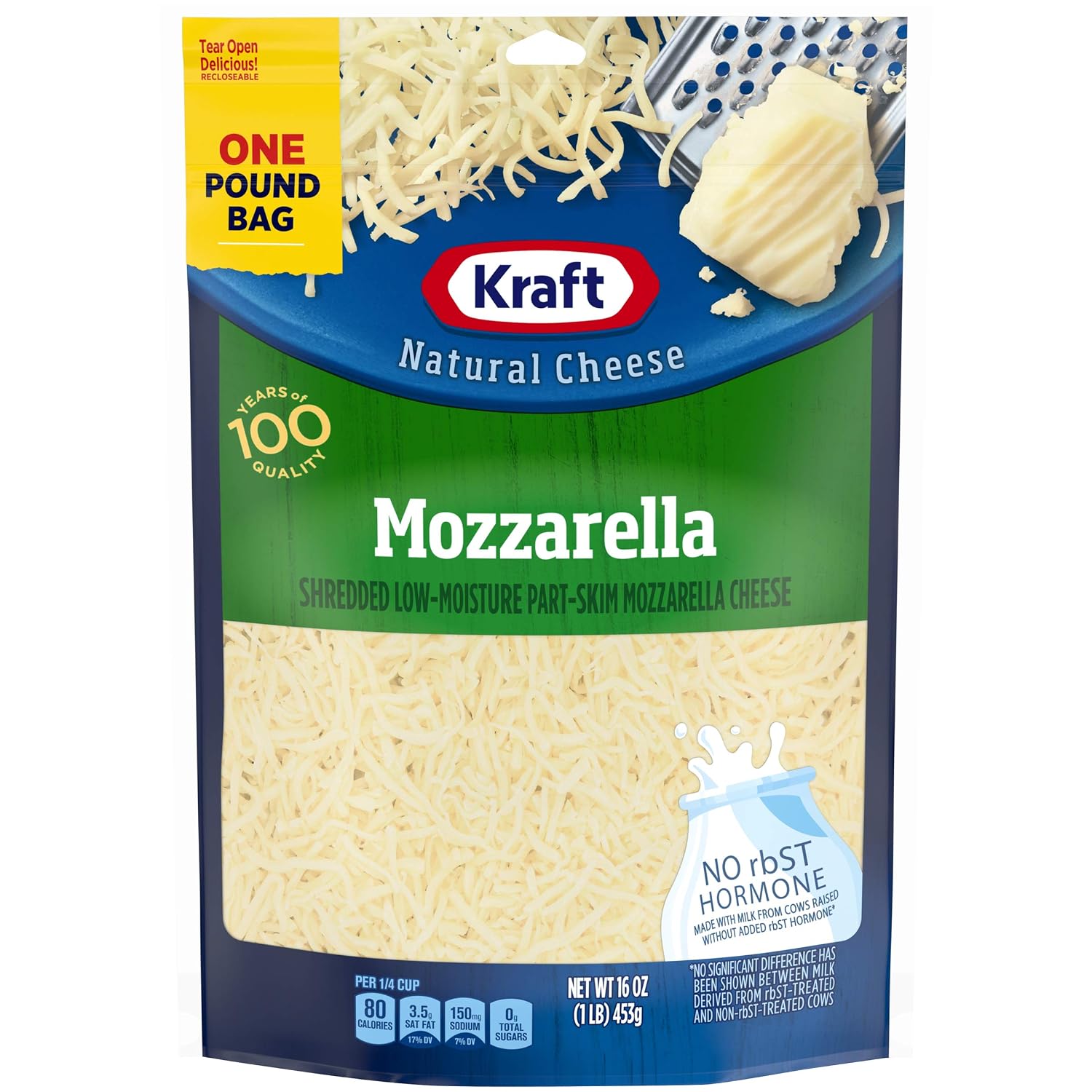 Kraft Mozzarella Shredded Cheese (16 oz Bag)
