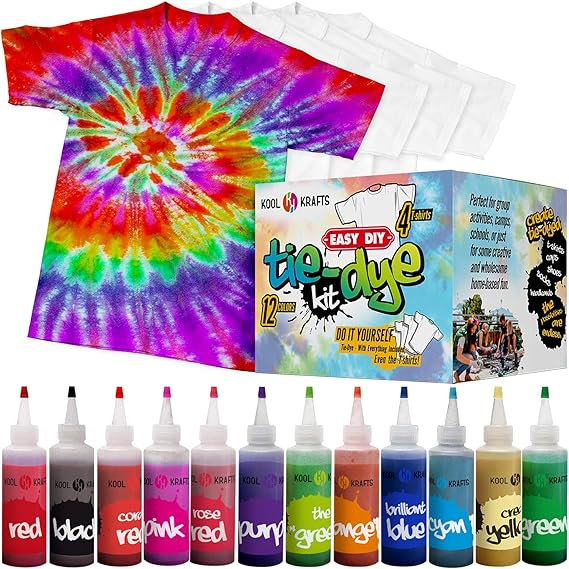 Tie Dye Kit Tie Dye Kits for Kids Includes 4 White TShirt 12