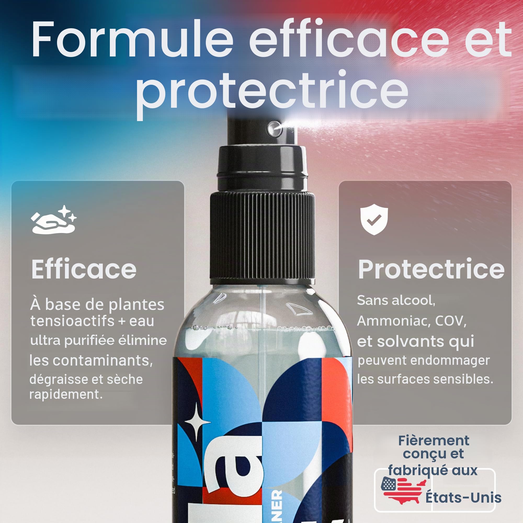 Koala Lot de 3 flacons de nettoyant pour lunettes fabriqué en Amérique 57 ml + 1 chiffon koala sans traces et sans alcool Nettoyant pour lunettes soigneusement conçu sans danger pour toutes les