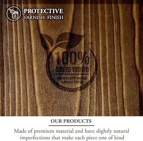 Miniatura 4 de MyGift Toallero para colgar sobre la puerta del baño, organizador rústico de almacenamiento de toallas de madera maciza quemada, barra de toalla de