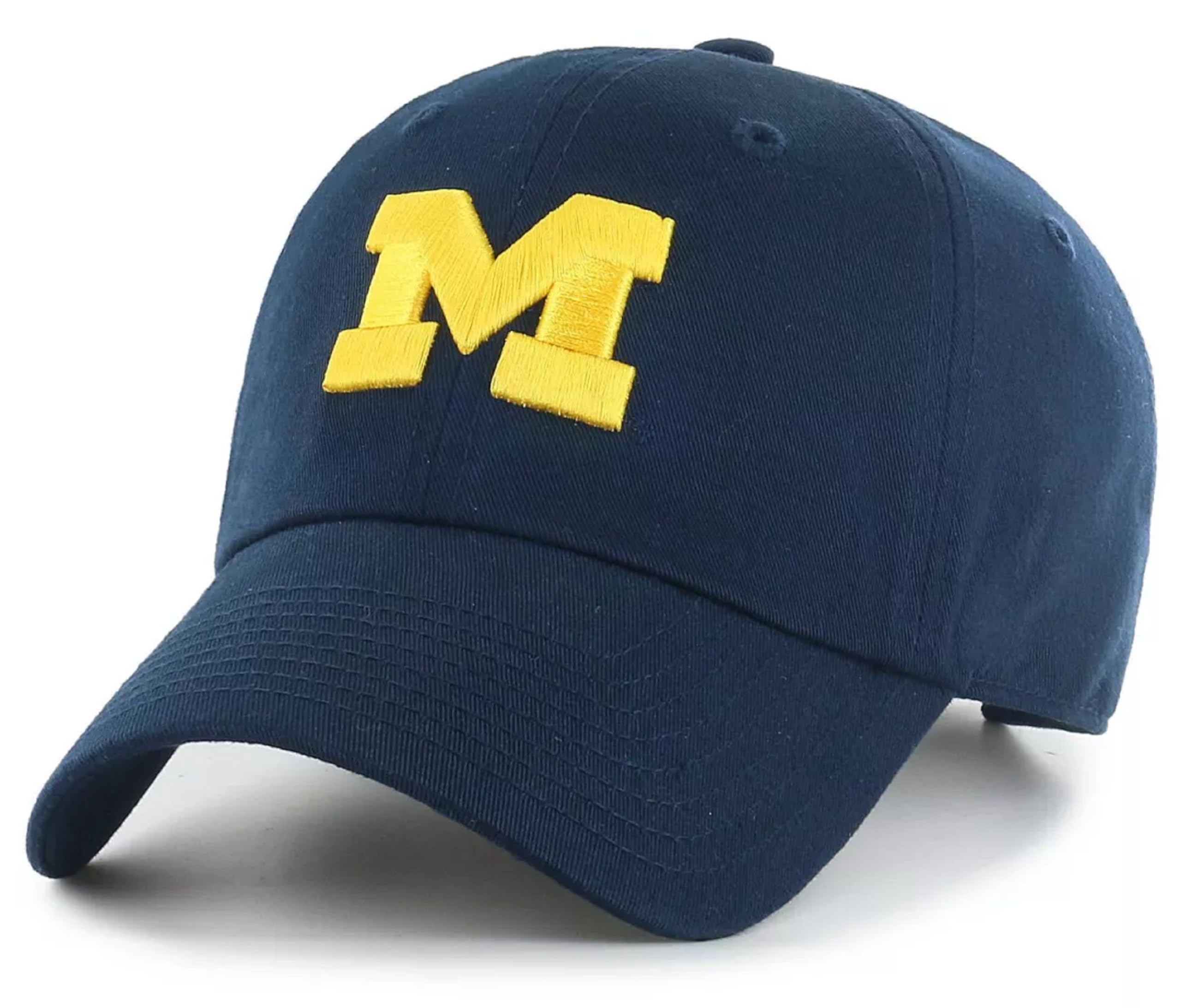 Gorra de limpieza con licencia oficial de la Universidad de Michigan, color azul marino, ajustable, con logotipo del equipo bordado, marino, talla única