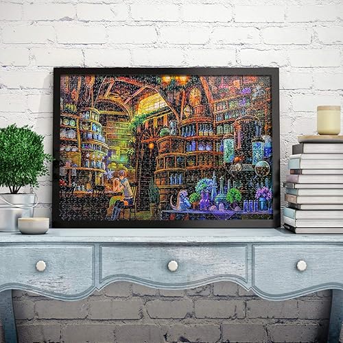 Miniatura 6 de Ingooood - Rompecabezas de 1000 piezas para adultos- Serie de fantasía- Exposición Librería_IG-1217 Entretenimiento Rompecabezas de madera Juguetes..