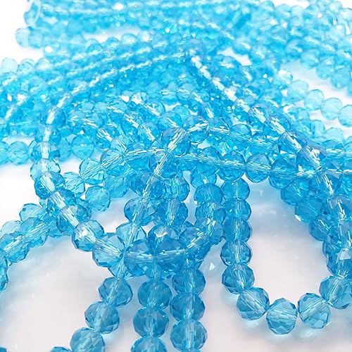 Miniatura 5 de UiMei Briolette de 0.236 in, 750 cuentas de cristal facetadas con forma de Rondelle, cuentas espaciadoras de cristal para pulseras, collares, joyas