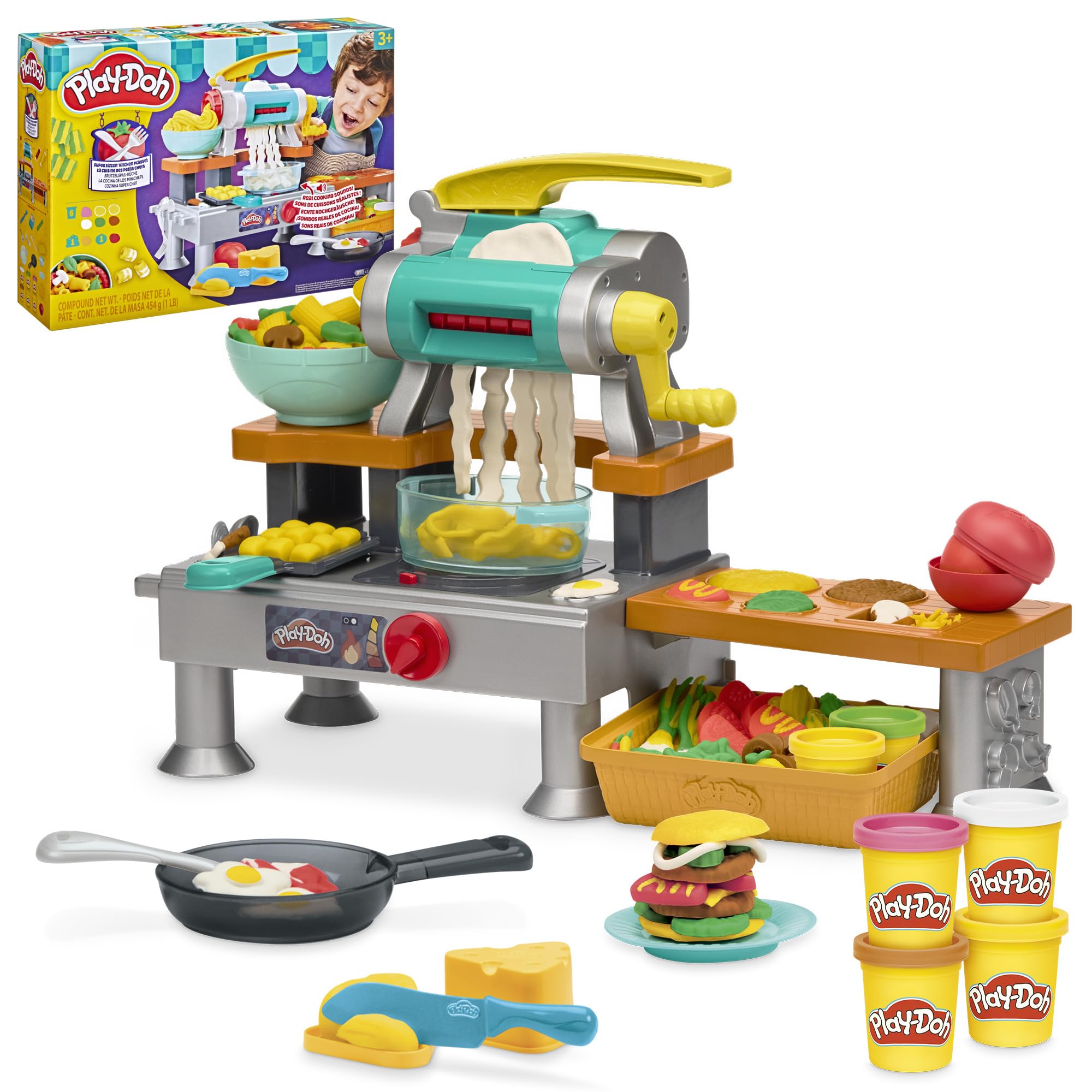 Play-Doh, La Cocina de los Minichefs, Sonidos de Cocina de Juguete realistas, Más de 25 Alimentos de Juguete Que Crear, Manualidades Infantiles, A Partir de 3 años