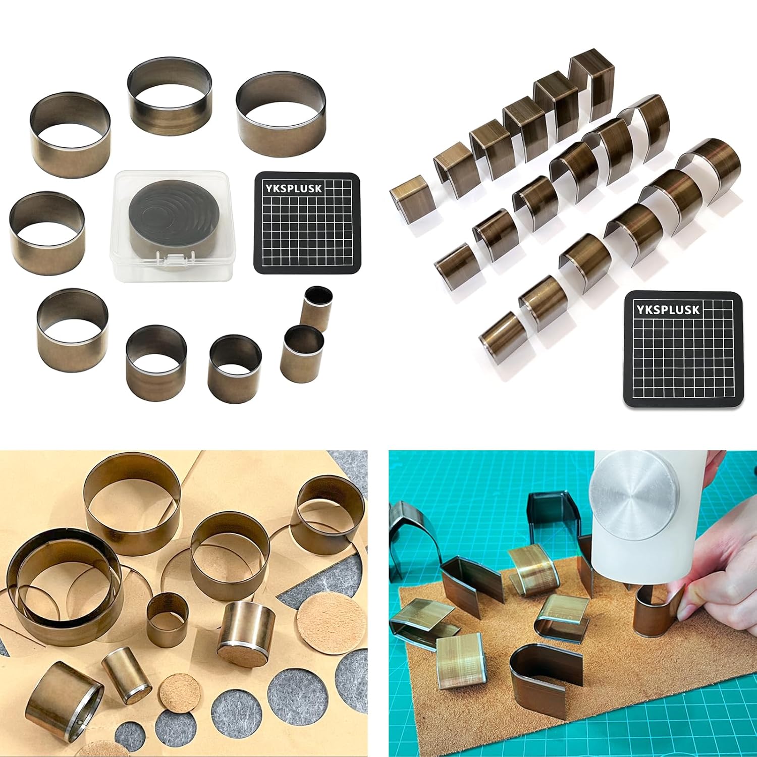 27 Pieces Leather Punch Tools Set, 9 Pcs Circle Cutter Tools & 18 Pcs Leather Corner Edge Punch Tools, High Carbon Steel Leather Hole Cutting Dies Edge Bevelers Kit for DIY Leather Crafts