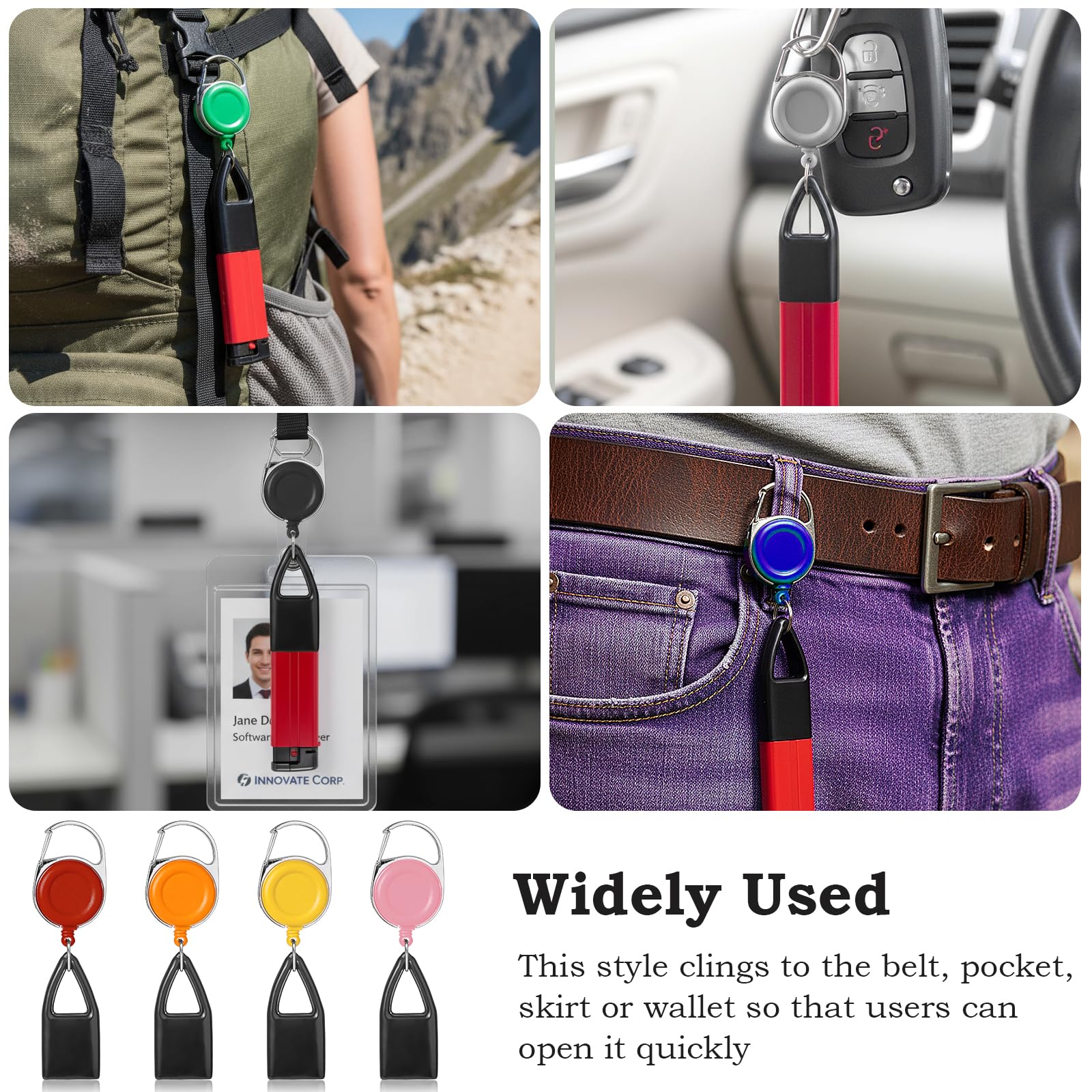 8 pz Porta Accendino estensibile Accendini con Cavo Retrattile, Accendino Holder Sleeve Clip Accendini Copertura Protettiva per Lighters e Monouso, Pratico e Anti-Perdita