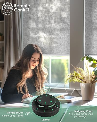 Miniatura 2 de Yoolax Persianas motorizadas con control remoto, persianas inteligentes de filtrado de luz compatibles con Alexa Google Home, persianas automáticas