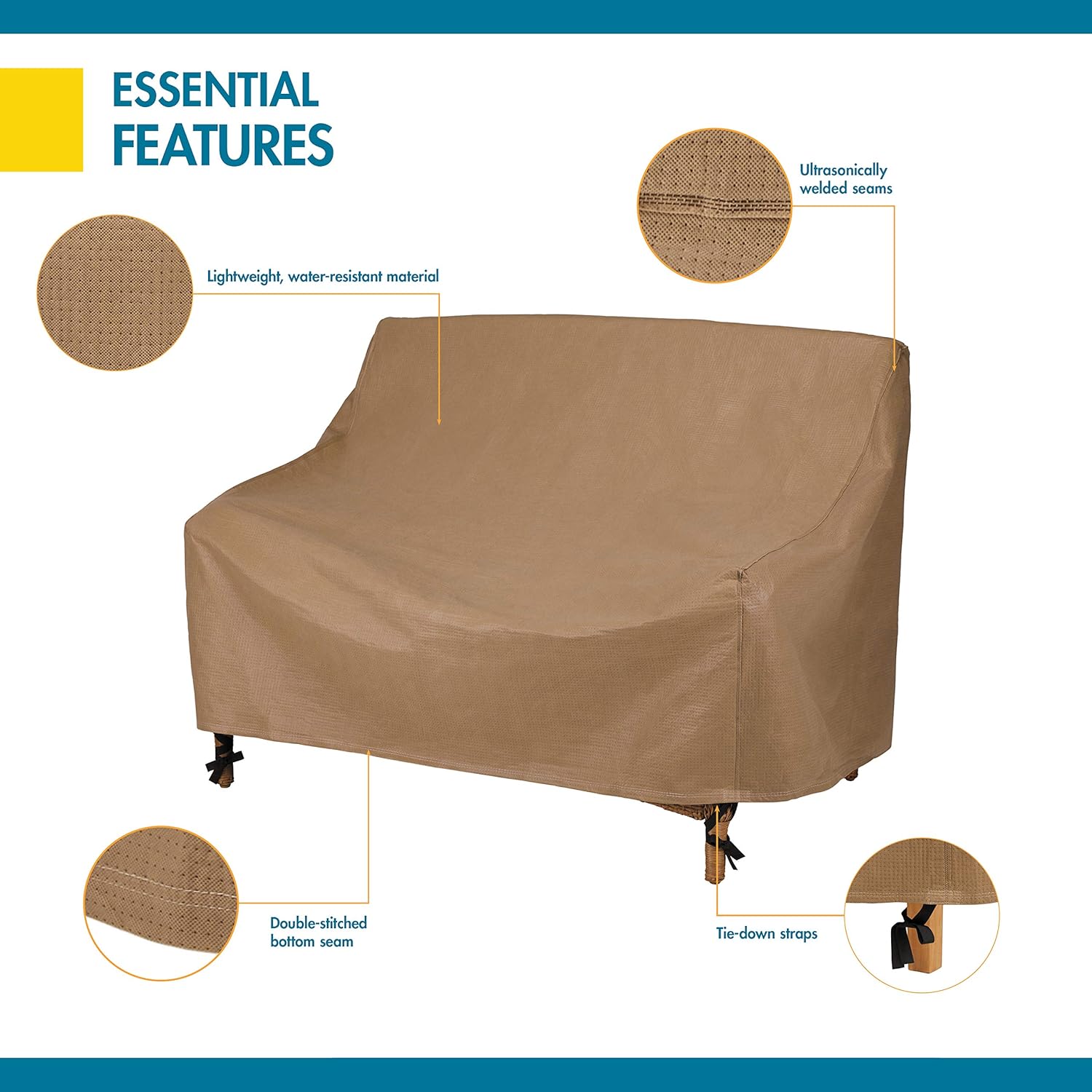 Duck Covers Essential Water-Resistant 54 Inch Patio Loveseat Cover : Patio, Lawn & Garden